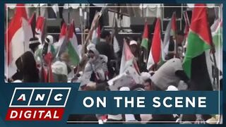 Thousands rally in Jakarta for Palestine after deadly refugee camp strike