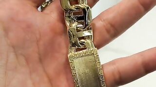 Men's Solid Gold Chino Bar Bracelet