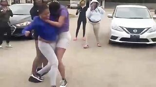 They Were Captured On Camera Fighting Today # The Man Behind Came In And Almost Killed Her With A Heavy Blow