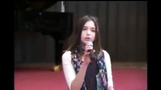 12 years old Dua Lipa singing at her school in Kosova
