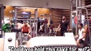 Eating junk food at the gym prank.