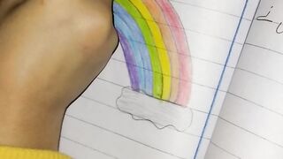 rainbow drwing for kids