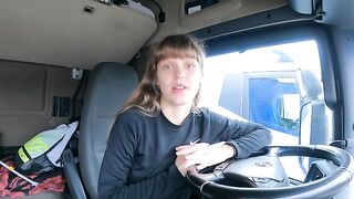 A day in the life of a female truck driver transporting cargo in Germany