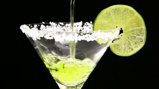 Margarita glass with salt