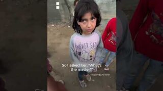 Gaza girl cries seeing journalist who resembles her father