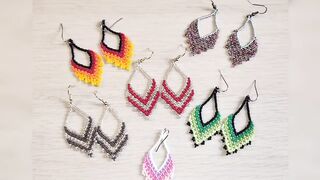 BISUTERIA FACIL PASO A PASO Aretes en mostacillas #