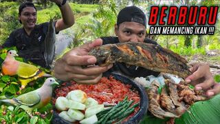MAKNYUUSSS‼️BURUNG DAN IKAN KRISPY LALAPAN SAMBAL TERASI‼️BERBURU PUNAI DAN MEMANCING LELE & GABUS‼️