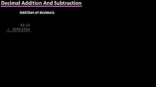Adding And Subtracting Decimals