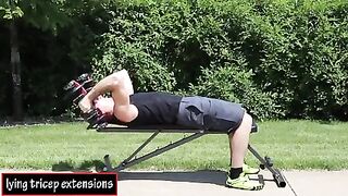 Beginner Dumbbell Lying Tricep Extensions
