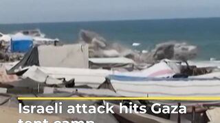 Israeli attack hits Palestinian tent camp in central Gaza _ AJ #shorts