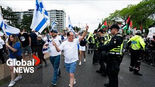 Toronto Walk with Israel march confronted by proPalestinian protesters