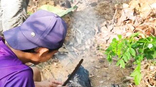 Dicampur dengan potongan terong hijau