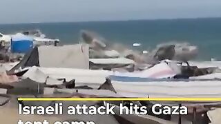 Israeli attack hits Palestinian tent camp in central Gaza