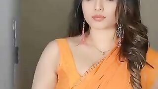 Orange saree fashion with old is gold music