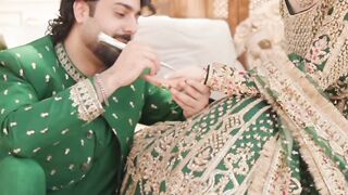 Hania amir and zaviyar mehndi photoshoot