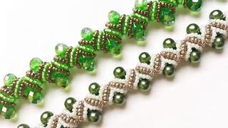 DIY pearl bracelet(zigzag embellishments)(Very clear Tutorial).