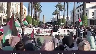 Pro-Palestine protest in Morocco in solidarity with Gaza
