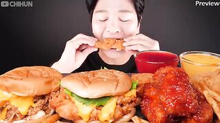 ASMR MUKBANG | KFC BURGERS ???? CHICKEN ???? FRENCH FRIES ???? EATING