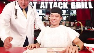 I Ate a 20,000cal Burger in Record Time!! Octuple Bypass Challenge