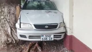 Weekend accident in juba south Sudan  the car looking like have a wings ????