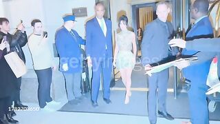 Kim Kardashian departs her hotel en route for Swarovski on November 8, 2023 in New York