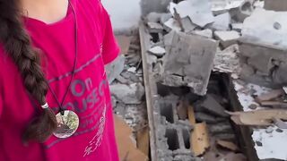 Palestinian child asks for key as keepsake after Israeli forces destroyed her home