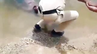 saving floating body from the river