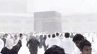 Snow falls