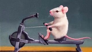 ???? Rat work out at gym funny video