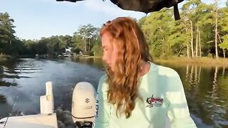 Bowed Up! BIG Red Drum Fishing on the Neuse River lucky bikini