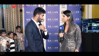__ jasprit bumrah ❤ sanjana ganesan _ love story started from here ????... just for fun. must watch..!!.