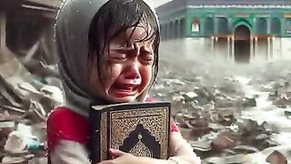muslim little children cry (Indonesia) Al-Aqsa Mosque