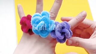 Rose in 5 minutes! Rose of Chenille Stems  Flower Ring#craft #viral #art #shorts #diycrafts #crafts