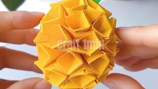 How to make pineapple???? with paper  Pineapple????  Fruits craft #shorts #craft #crafts #viral #diy