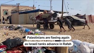Palestinians flee again as Israeli tanks advance in Rafah