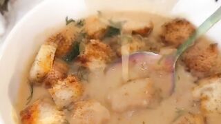 Крем суп с беконом