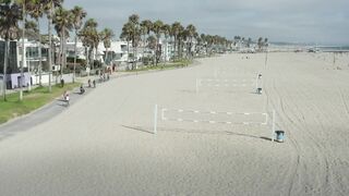 Volleyball courts on the beach
