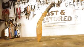 Antique Rusty Kukri Knife Restoration (Khukuri)