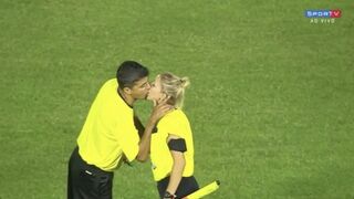 Rare moment with femal referees
