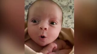 Newborn Baby Moment Say Hi To The World ! Funny Baby Videos