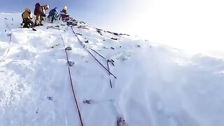 Climbers toward K2