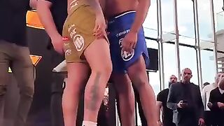 Reacting to gay wrestling match.