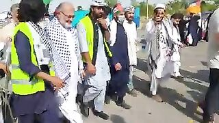 Senator Mushtaq Leading the Palestine Rally in Gaza Square