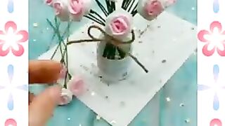 How to make beautiful flowers using tissue paper, Easy to make, and can turn your home more beautiful. If you liked it, please subscribe :)