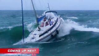 CAPTAINS TRAPPED IN TERRIBLE STORM WITH IMPRESSIVE WAVES   BOAT ZONE