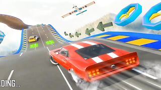 Gameplay Day #7 GTA V Mega Stunt Ramp Race All Avengers Super hero's