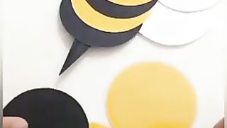 How To Make Honey Bee Paper Craft ! Very Simpl Origami Honey Bee Step By Step
