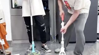 Cleaning the floor