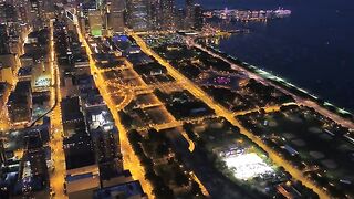 Chicago Night View 4k  Chicago Drone View