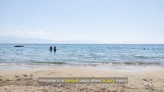 Serenity on the beach - beautiful women swimming